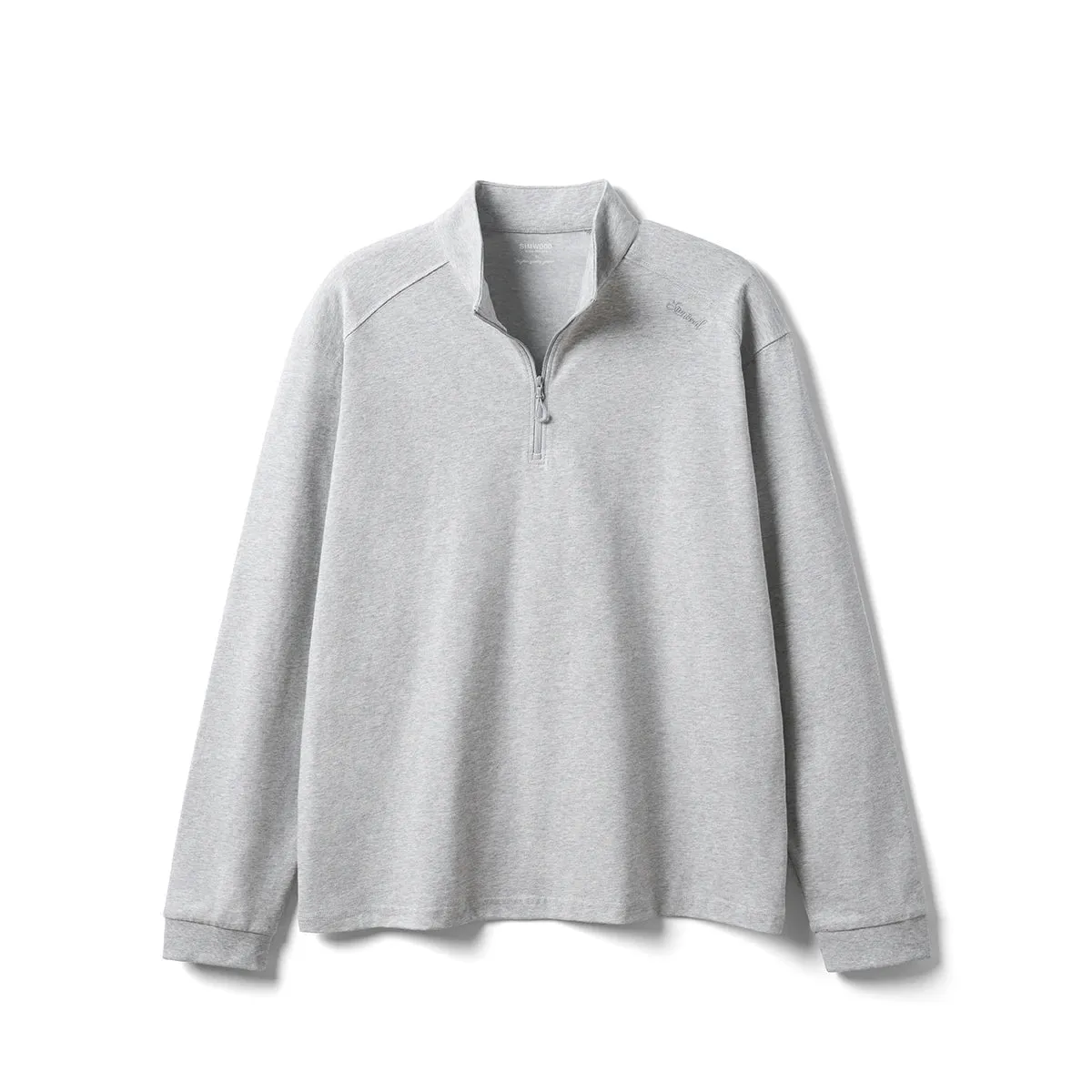 Mens Quarter Zip Pullover  Lightweight Long Sleeve Funnel Neck Top for Casual Everyday Wear