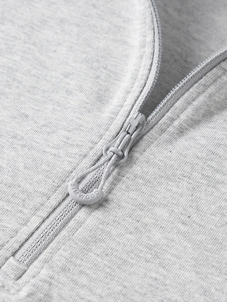 Mens Quarter Zip Pullover  Lightweight Long Sleeve Funnel Neck Top for Casual Everyday Wear