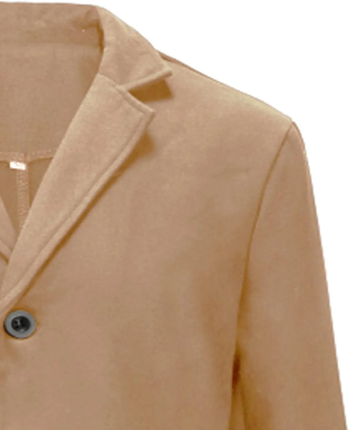 Men's Single-Breasted Mid-Length Suit Jacket Lightweight Trench Coat Long Overcoat Winter Pea Coat Casual Sport Coat