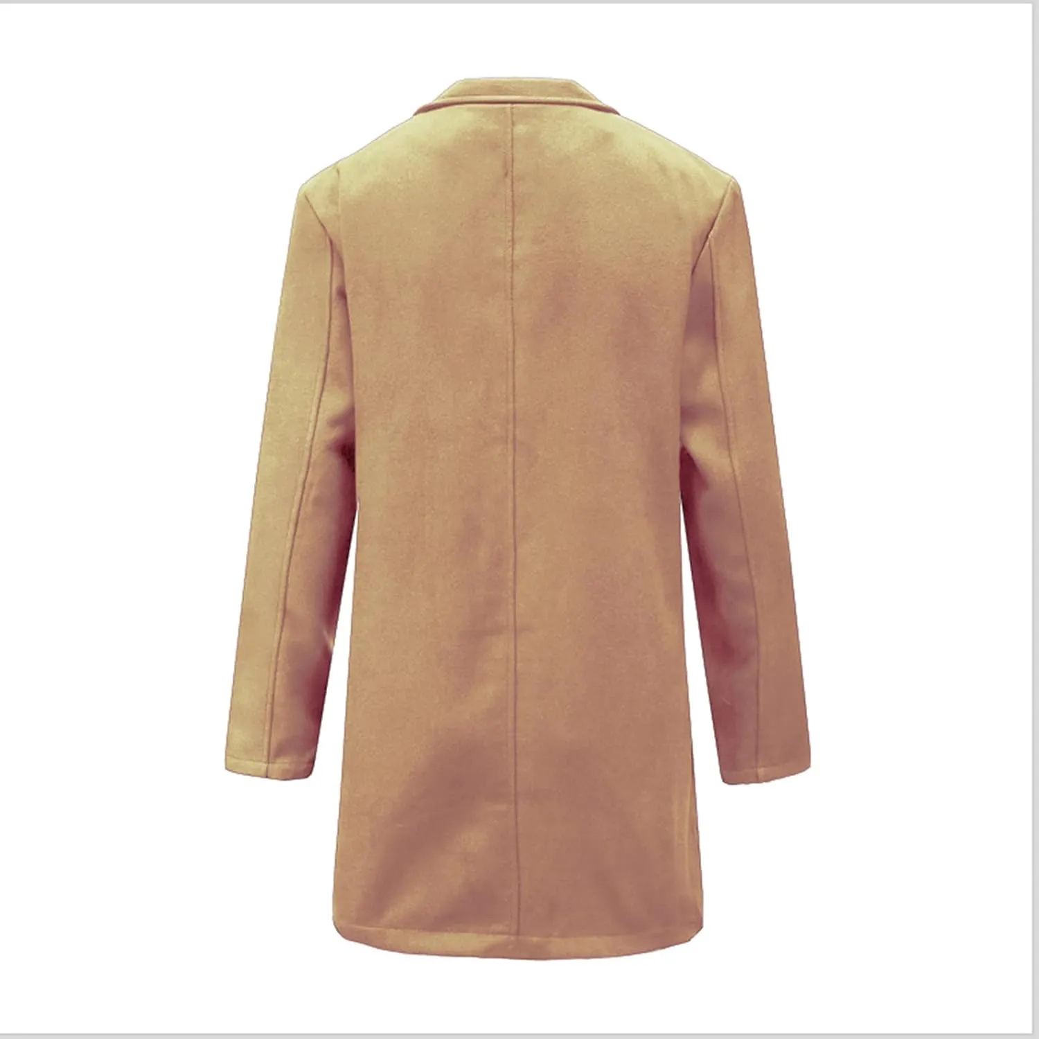Men's Single-Breasted Mid-Length Suit Jacket Lightweight Trench Coat Long Overcoat Winter Pea Coat Casual Sport Coat