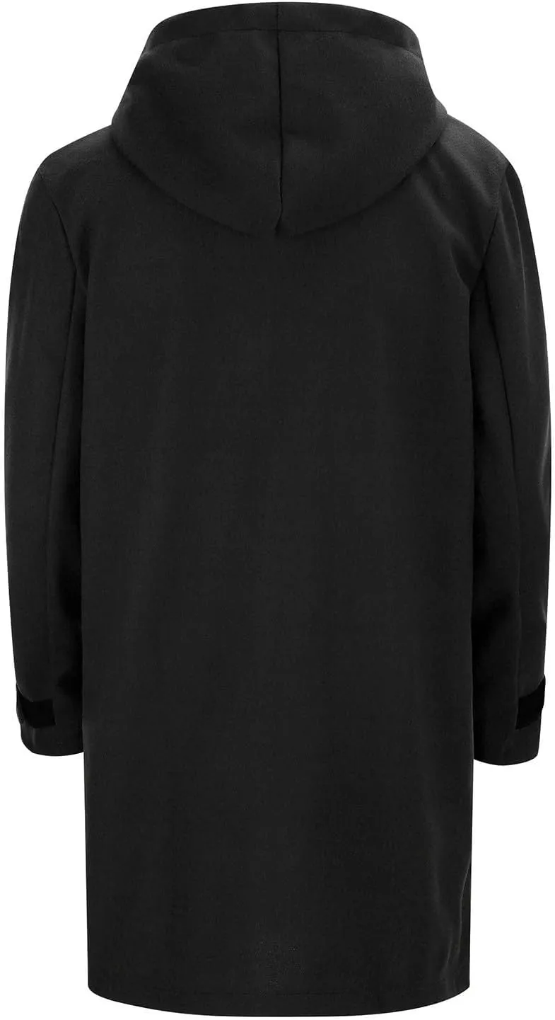 Men's Slim Winter Wool Coat Long Windbreaker Business Jacket Solid Color Mid-Length Coldproof Warm Woolen Coat