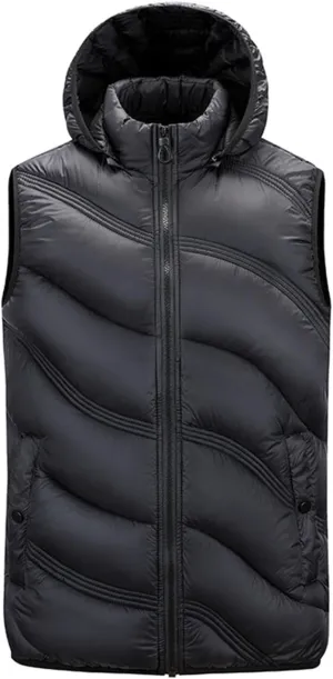 Men's Snow Waistcoat Fall Winter Warm Cotton Padded Sleeveless Jackets Plus Size Zipper Vest Coat Overcoat Outwear