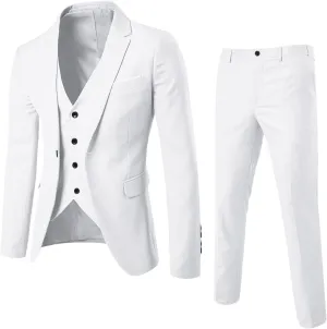 Mens Suits Classic Fit Mens 3 Piece Suit Single Breasted Jacket, Vest and Pant Sets for Wedding Prom Party Suit
