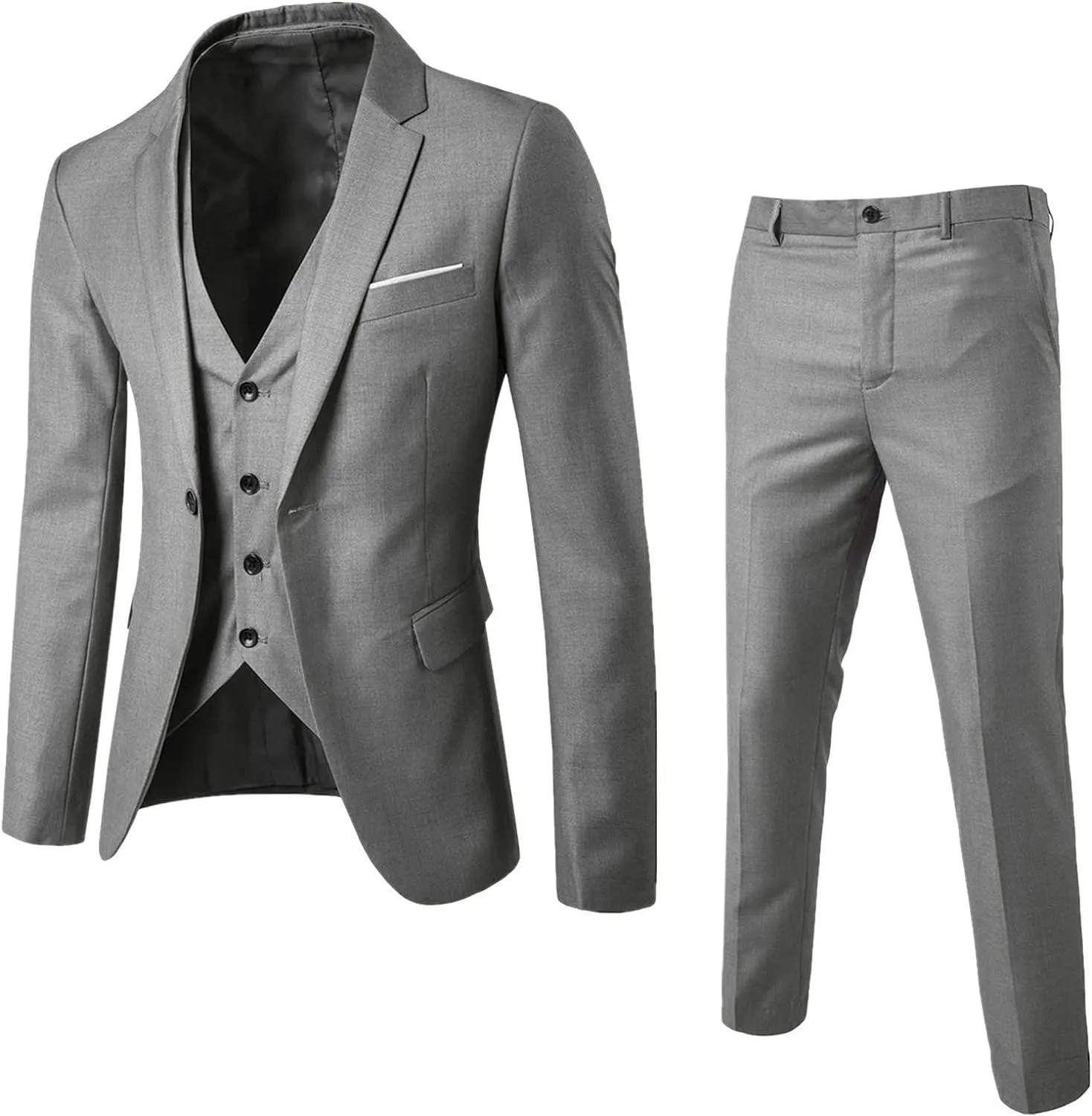 Mens Suits Classic Fit Mens 3 Piece Suit Single Breasted Jacket, Vest and Pant Sets for Wedding Prom Party Suit