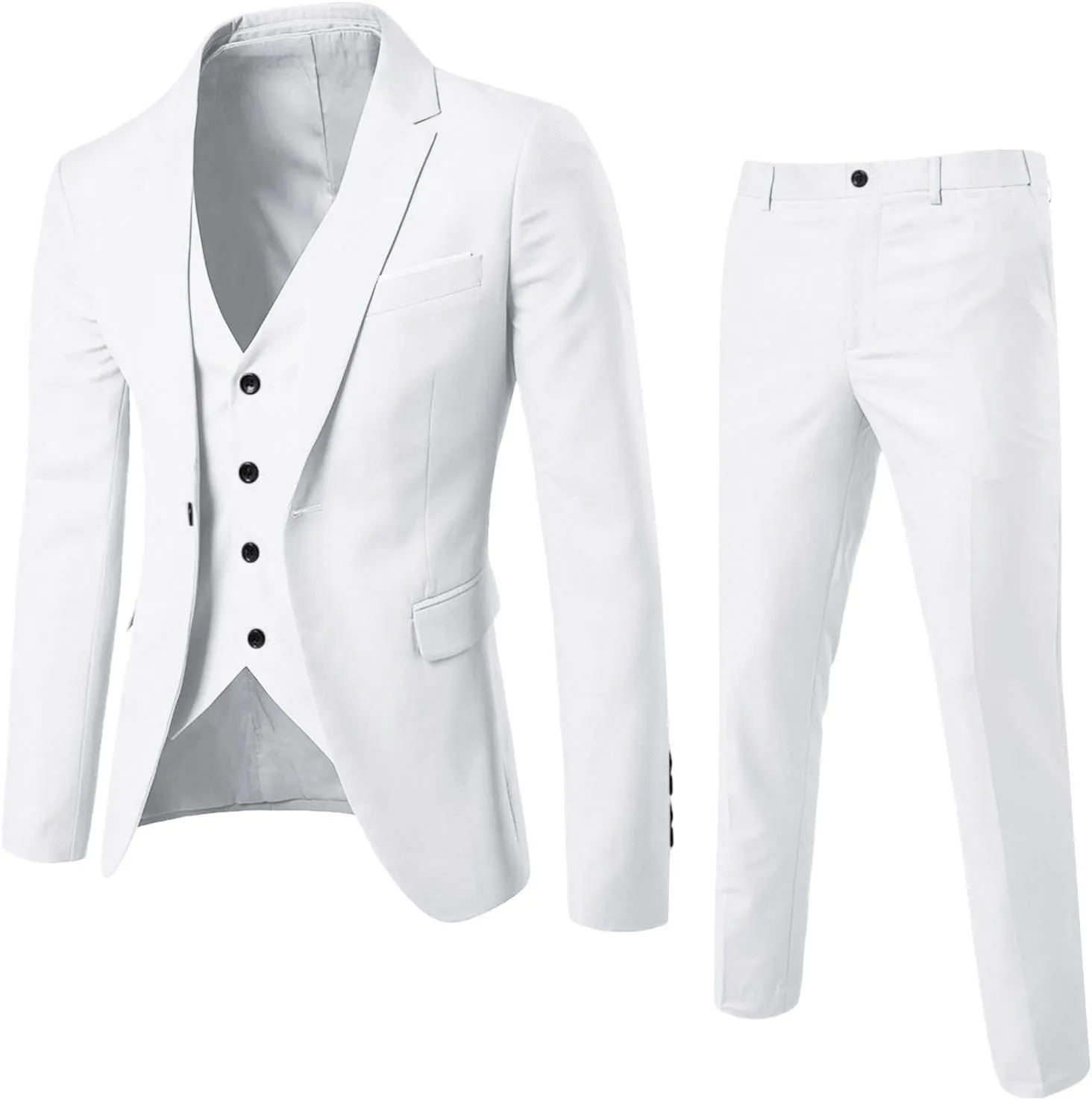 Mens Suits Classic Fit Mens 3 Piece Suit Single Breasted Jacket, Vest and Pant Sets for Wedding Prom Party Suit