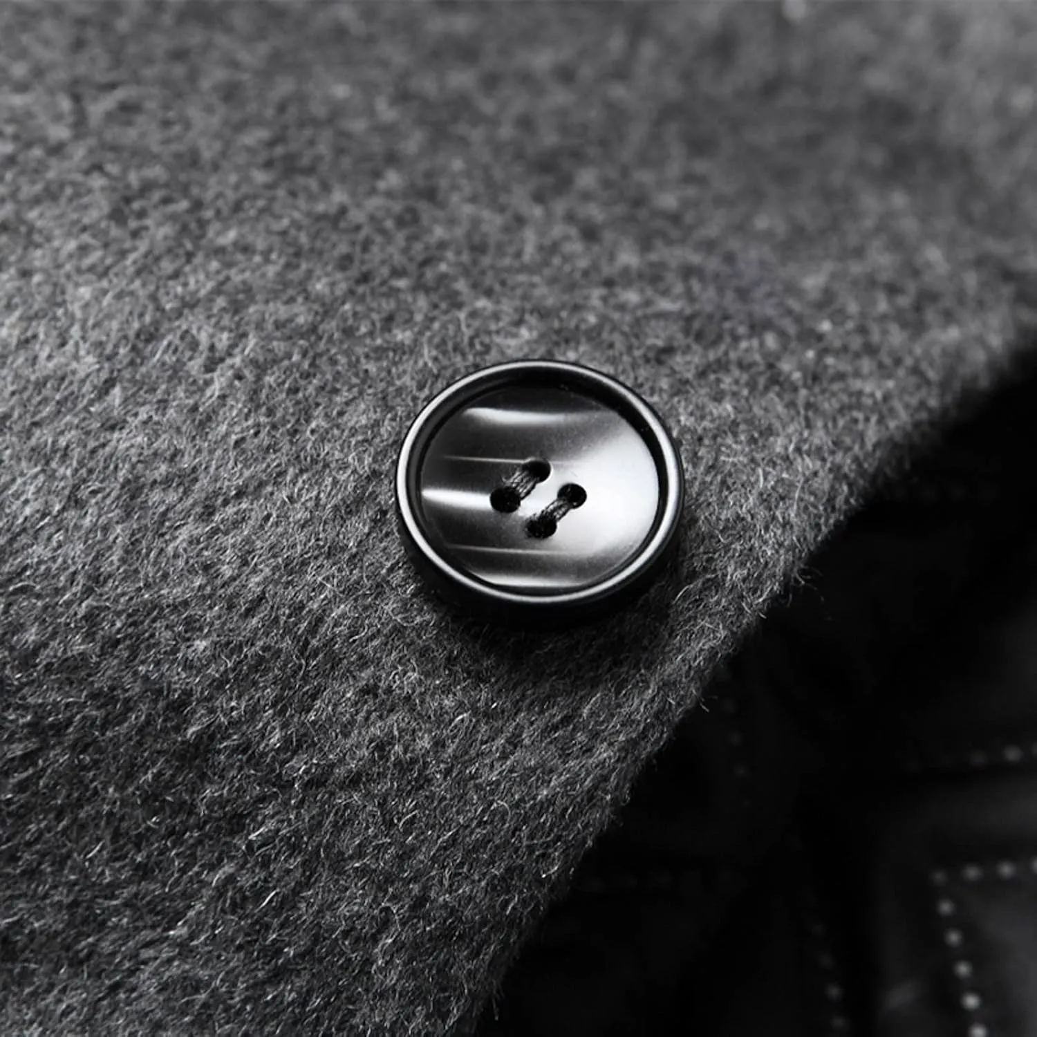 Mens Trench Coat Winter Coat Wool Trench Overcoat Casual Single Breasted Pea Top Jacket