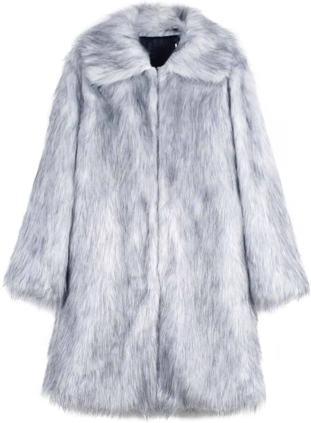 Men's Warm Thick Coat Jacket Faux Fur Fluffy Outwear Cardigan Winter Long Sleeve Overcoat Jacket Long Trench Coats