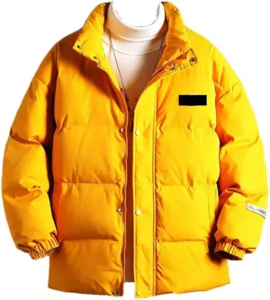 Men's Winter Casual Thicken Warm Waterproof Cotton-Padded Jacket Parkas Hooded Windproof Thermal Snow Coats