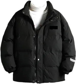 Men's Winter Casual Thicken Warm Waterproof Cotton-Padded Jacket Parkas Hooded Windproof Thermal Snow Coats