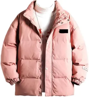 Men's Winter Casual Thicken Warm Waterproof Cotton-Padded Jacket Parkas Hooded Windproof Thermal Snow Coats