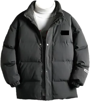 Men's Winter Casual Thicken Warm Waterproof Cotton-Padded Jacket Parkas Hooded Windproof Thermal Snow Coats