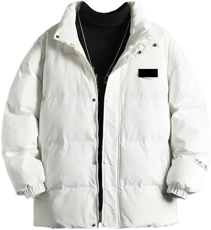 Men's Winter Casual Thicken Warm Waterproof Cotton-Padded Jacket Parkas Hooded Windproof Thermal Snow Coats