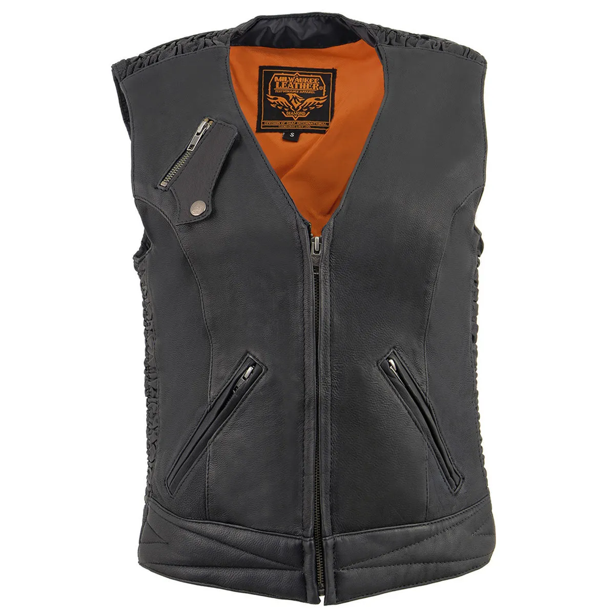 Milwaukee Leather MLL4571 Women's Black Lightweight Motorcycle Leather