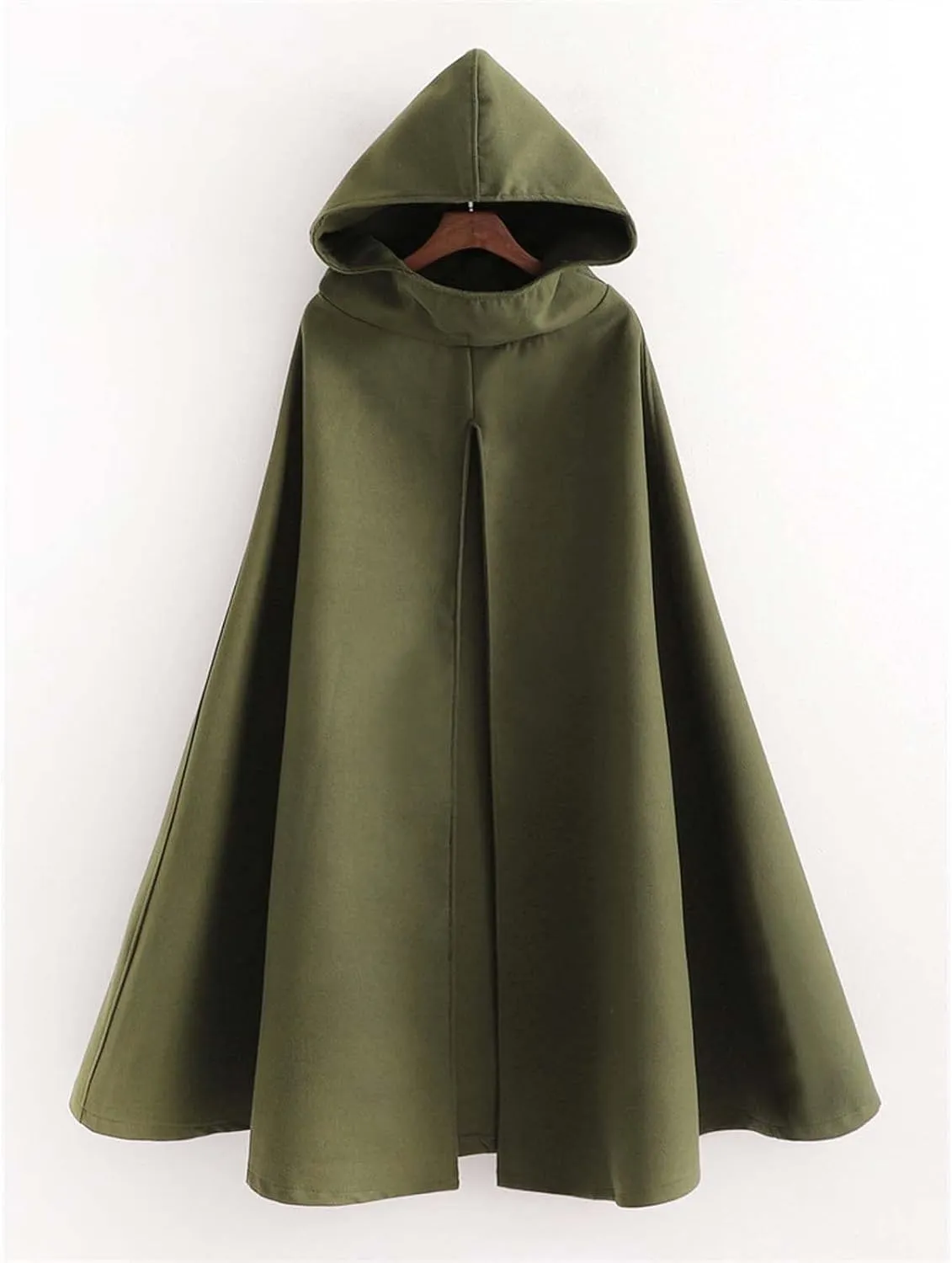 MLAFE Gothic hooded windbreaker Fleece hooded cape Autumn and winter high slit windbreaker Harajuku mid-length windbreaker