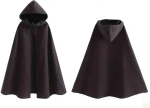 MLAFE Gothic hooded windbreaker Fleece hooded cape Autumn and winter high slit windbreaker Harajuku mid-length windbreaker