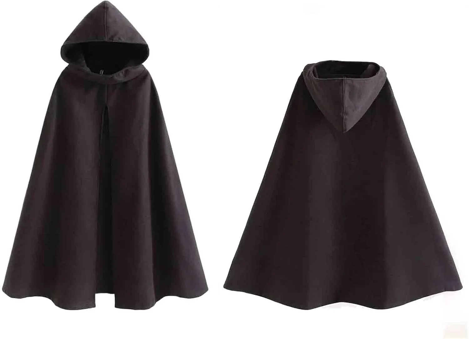 MLAFE Gothic hooded windbreaker Fleece hooded cape Autumn and winter high slit windbreaker Harajuku mid-length windbreaker