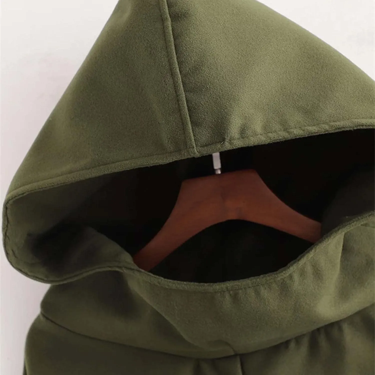 MLAFE Gothic hooded windbreaker Fleece hooded cape Autumn and winter high slit windbreaker Harajuku mid-length windbreaker
