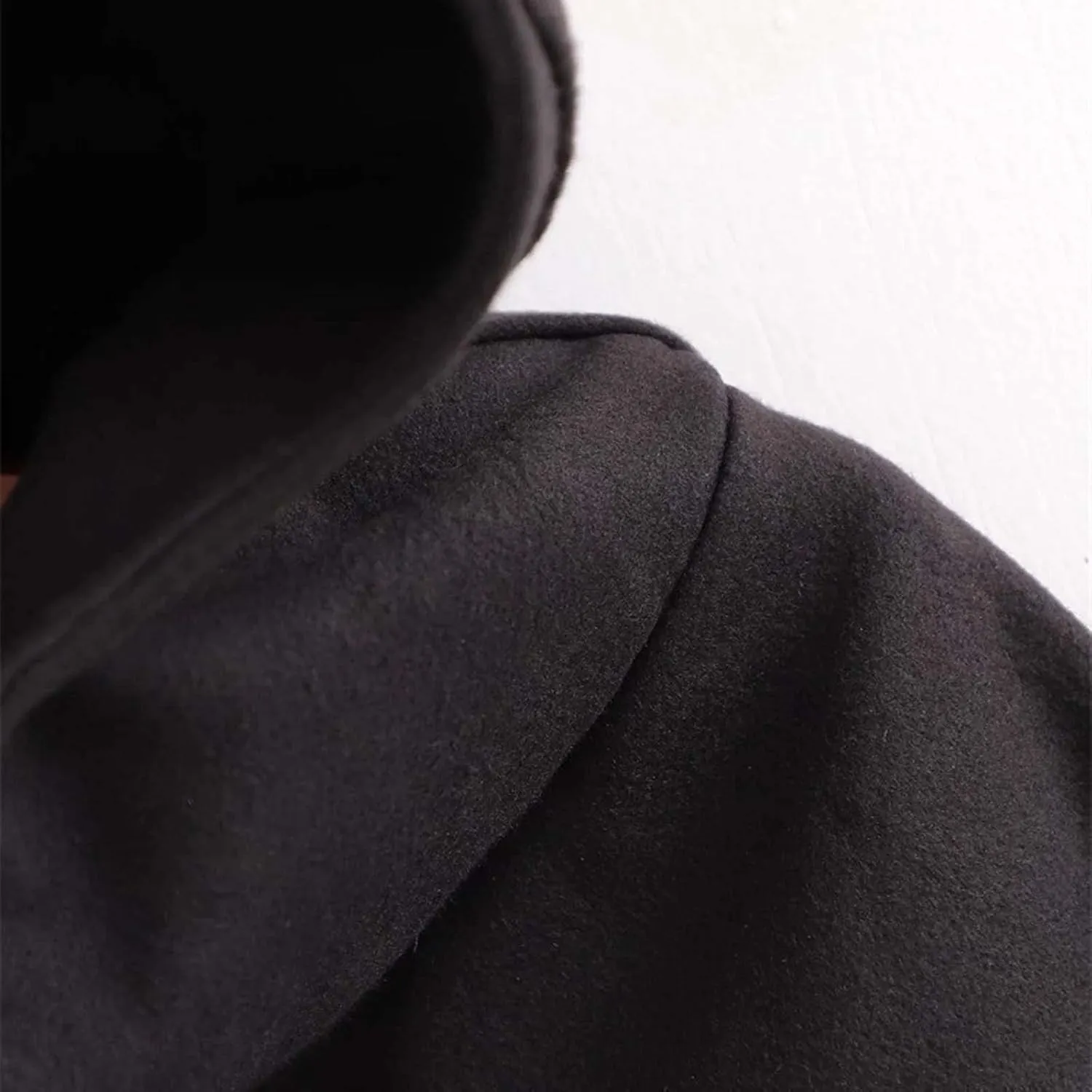 MLAFE Gothic hooded windbreaker Fleece hooded cape Autumn and winter high slit windbreaker Harajuku mid-length windbreaker