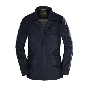 Moorer Navy 'Ezio' Lightweight Water Repellent Coat