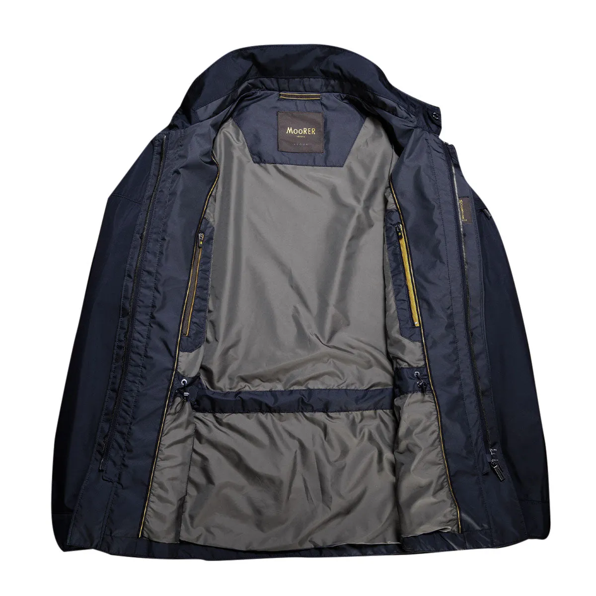 Moorer Navy 'Ezio' Lightweight Water Repellent Coat