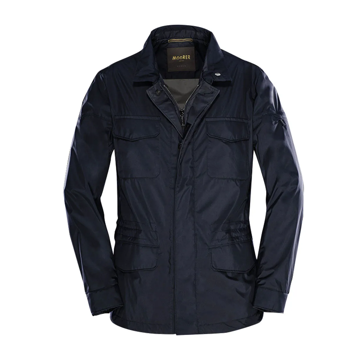 Moorer Navy 'Ezio' Lightweight Water Repellent Coat