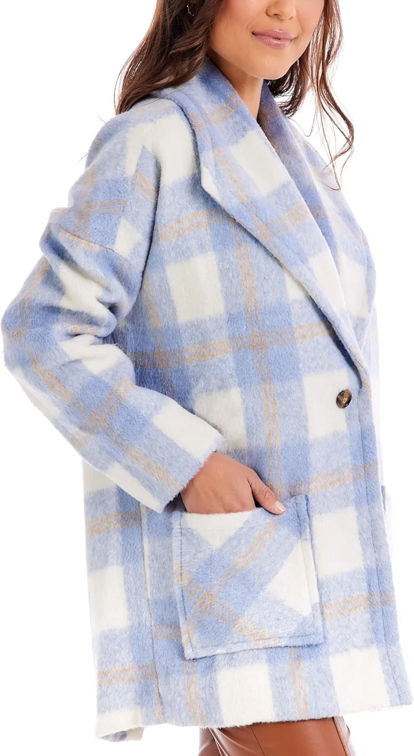 Mud Pie Women's Boston Plaid Coat