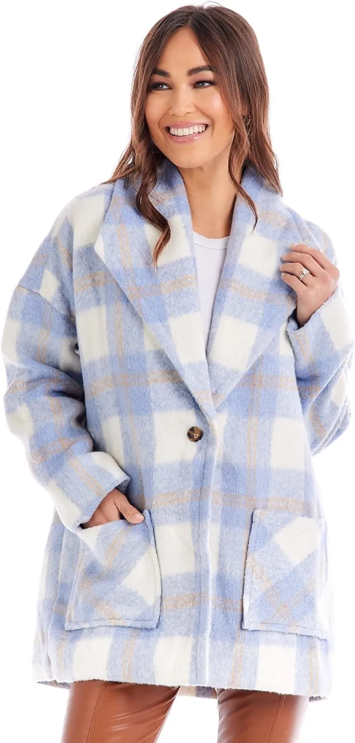 Mud Pie Women's Boston Plaid Coat