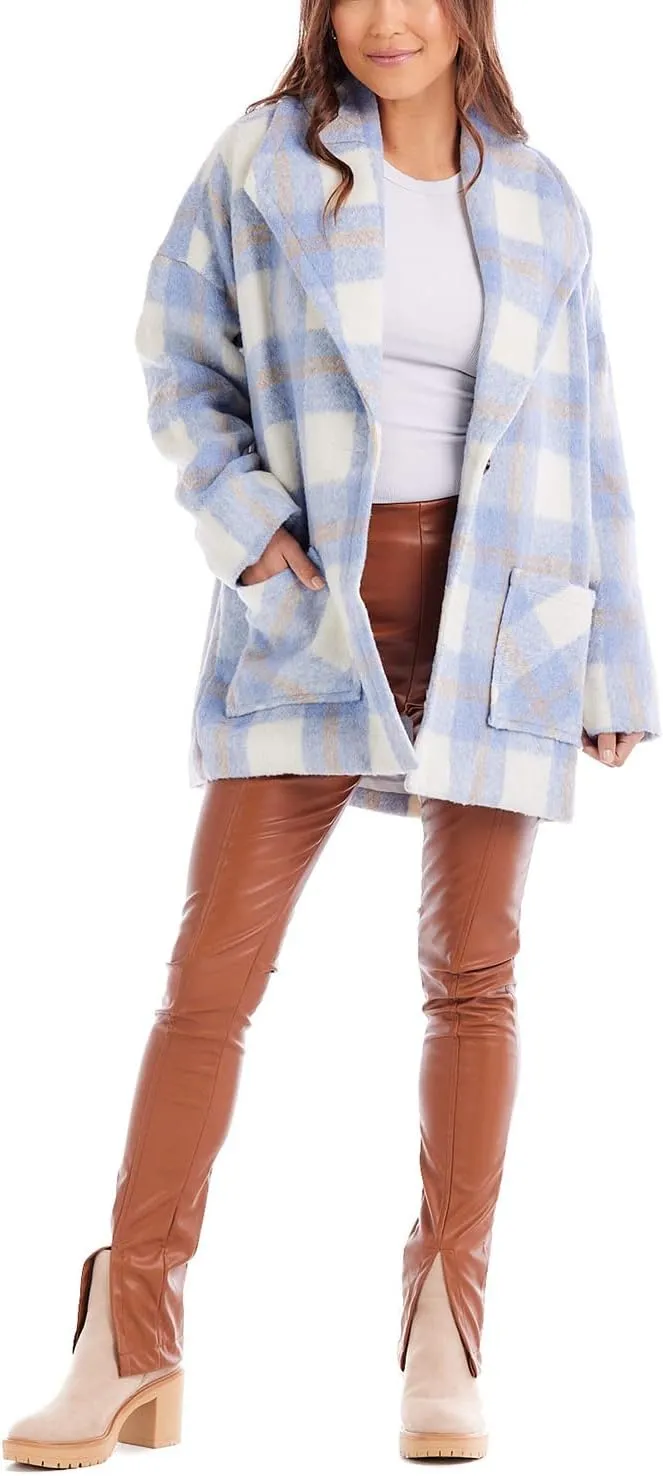 Mud Pie Women's Boston Plaid Coat