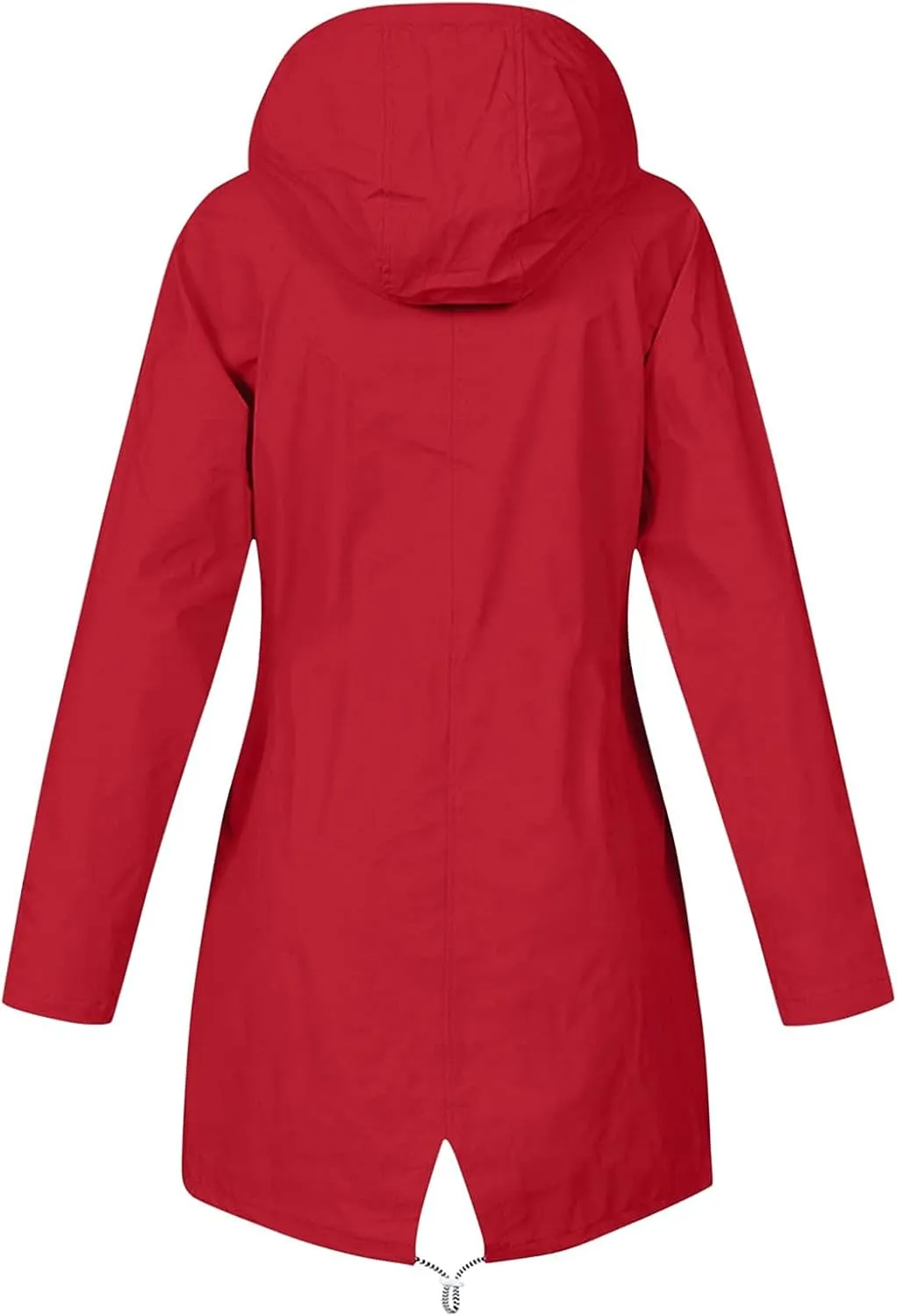 NaRHbrg Raincoat Hoodie for Women, Teen Girls Lightweight Hooded Jacket Solid Rain Jacket Outdoor Raincoat Windproof