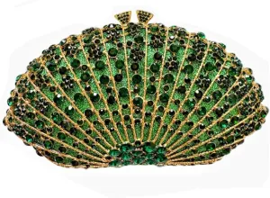 Noble Women Shell Crystal Clutch Rhinestone Evening Bag Seashell Clutch Purse Diamond Handbag for Party Cocktail