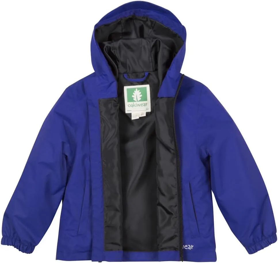 OAKI Rain Wind Shell Jacket for Kids/Toddlers, Waterproof, Breathable, Lightweight with Hood
