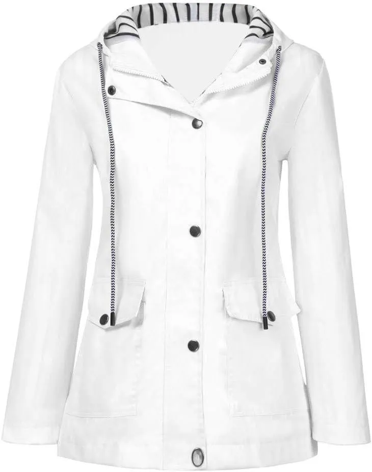 Open Front Belted Long Jacket Hooded Solid Women Coat Rain Raincoat Women'S Coat Trench Coats for Women Peacoat
