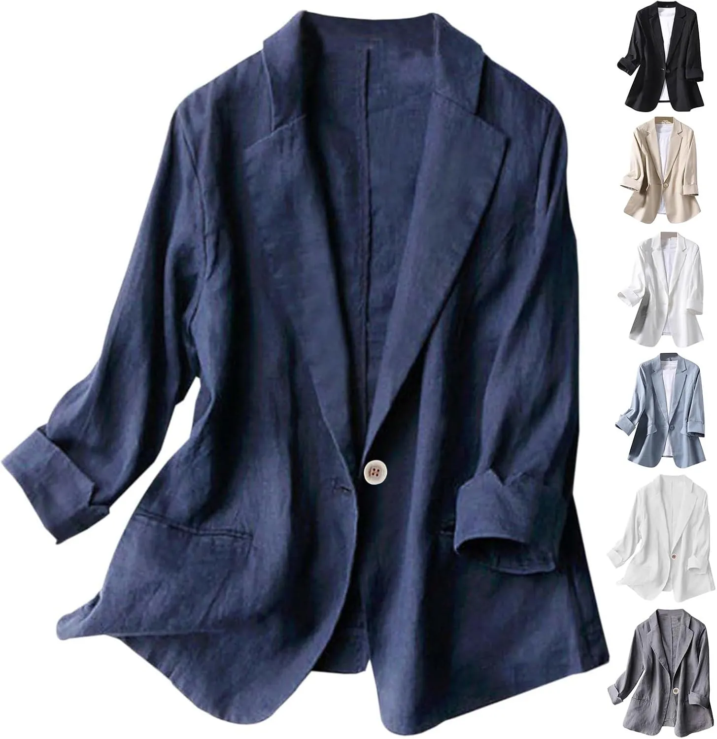 Oversized Blazers for Women Summer Lightweight Long Sleeve Lapel Button Open Front Jackets Business Casual Blazers