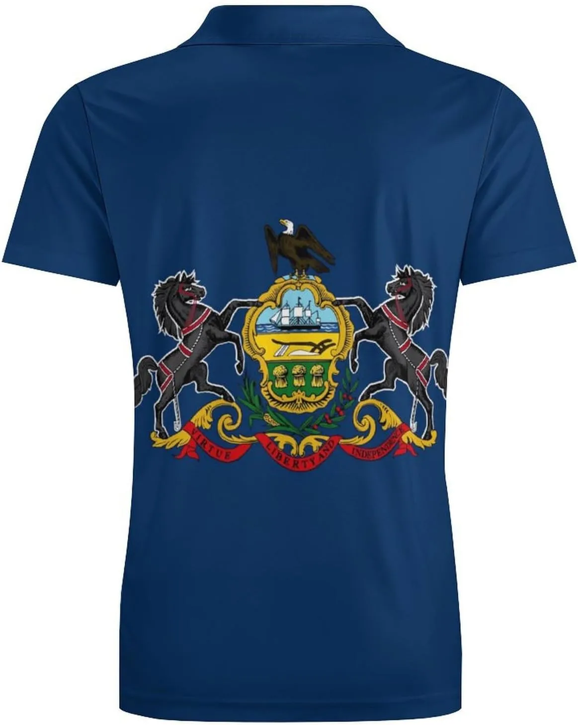 Pennsylvania Flag Men's Polo-Shirt Regular-Fit Short Sleeve Sports Quick Dry Golf Tennis T-Shirt
