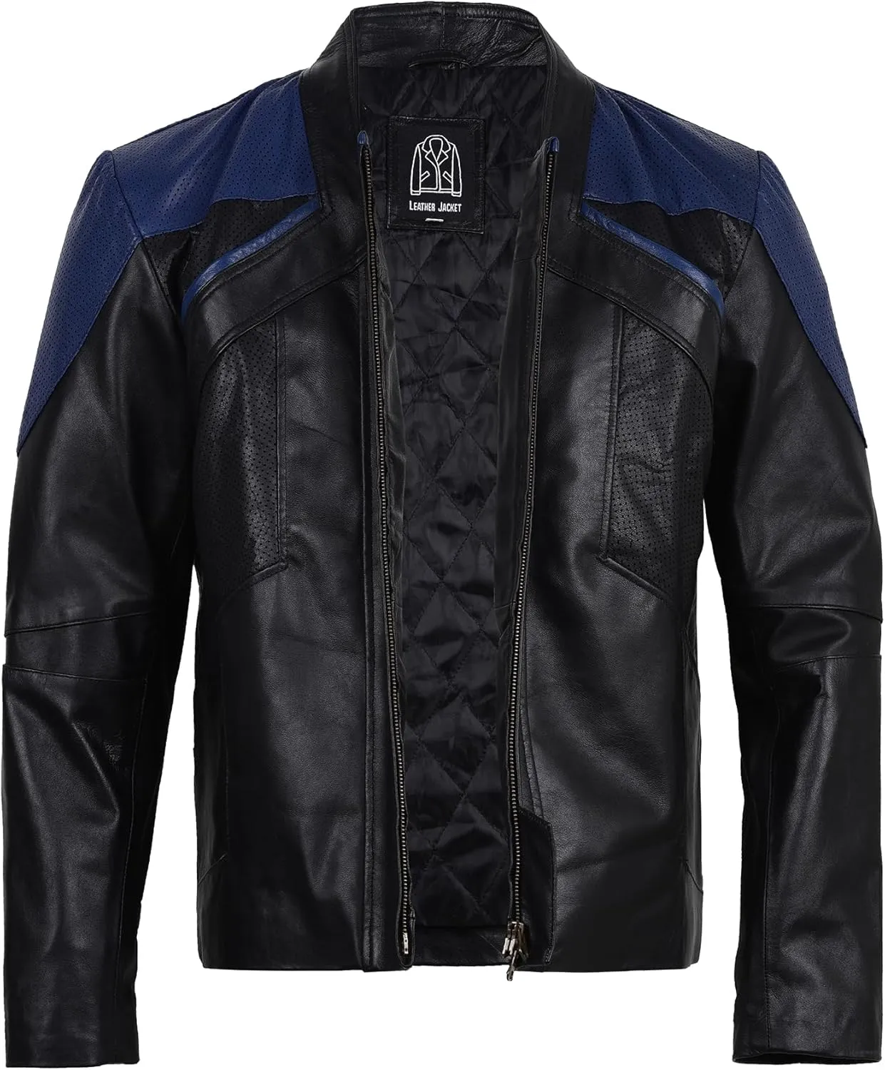 Perforated Leather Jacket Picard Costume Cosplay Men's Edition Sheepskin Leather Jacket