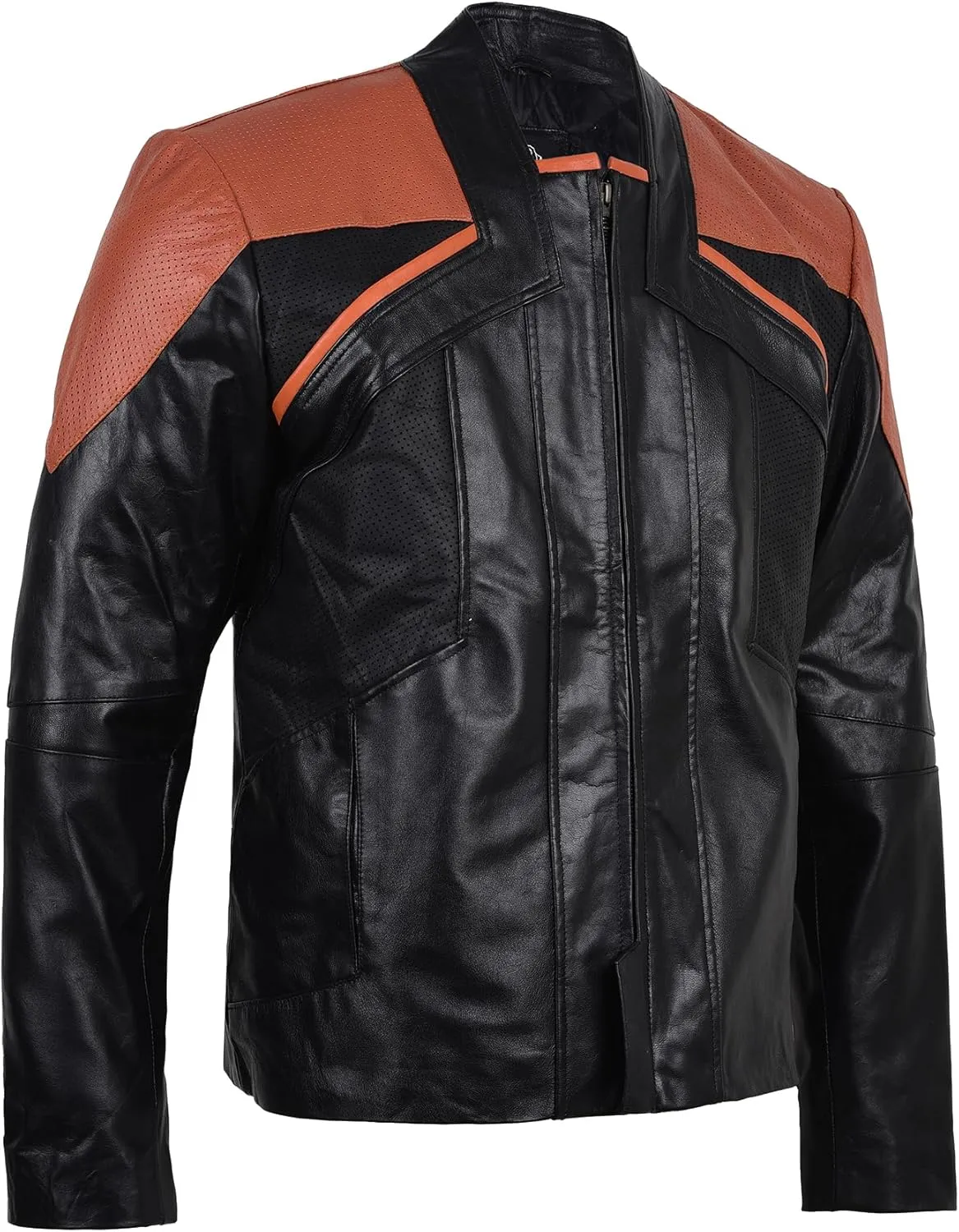 Perforated Leather Jacket Picard Costume Cosplay Men's Edition Sheepskin Leather Jacket