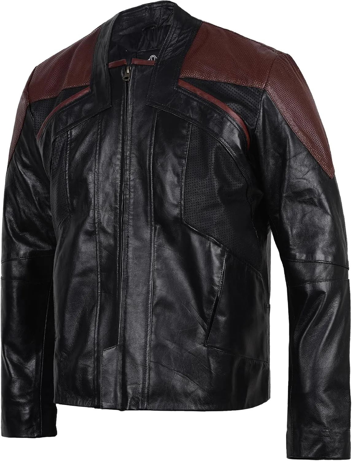 Perforated Leather Jacket Picard Costume Cosplay Men's Edition Sheepskin Leather Jacket