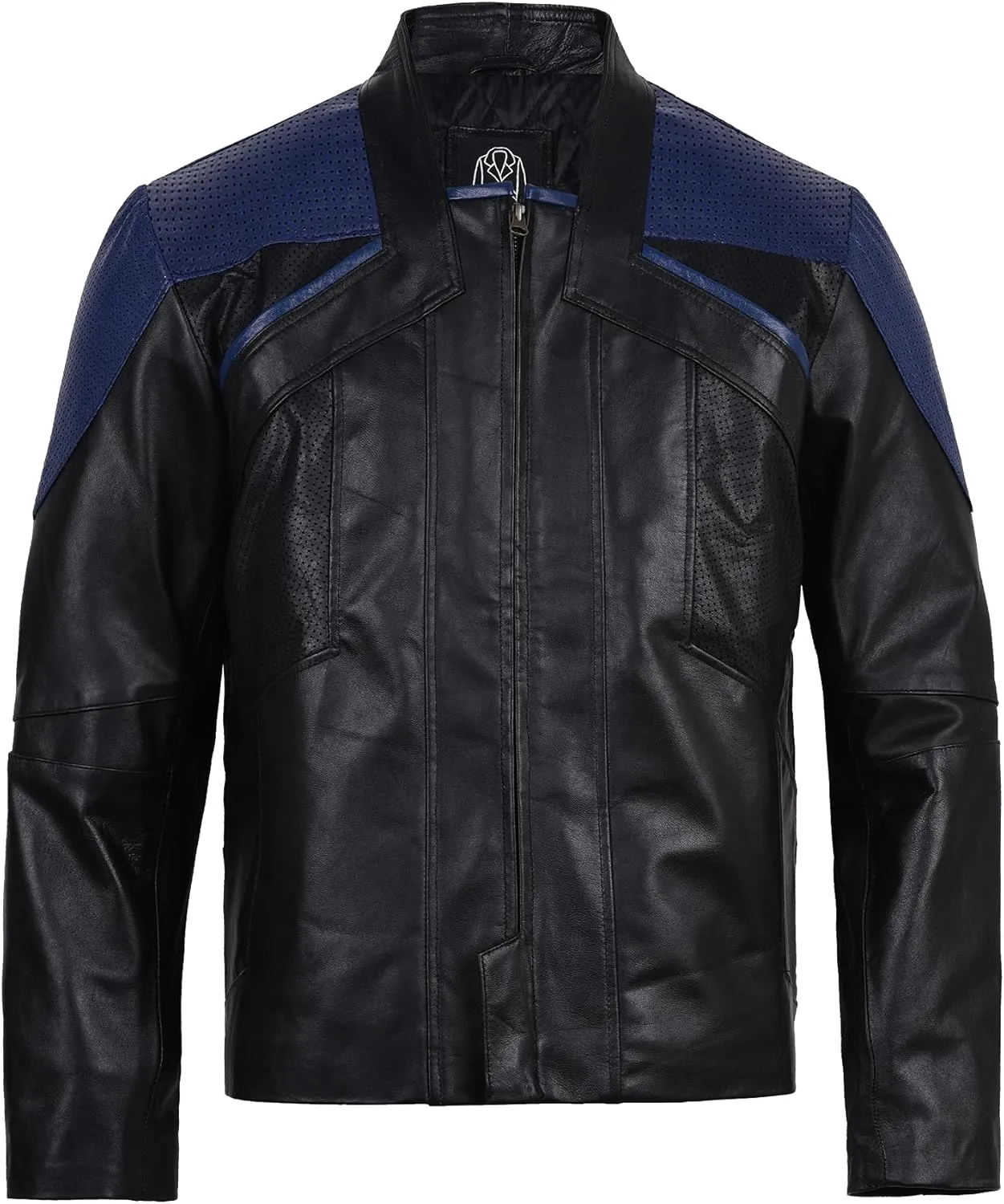 Perforated Leather Jacket Picard Costume Cosplay Men's Edition Sheepskin Leather Jacket