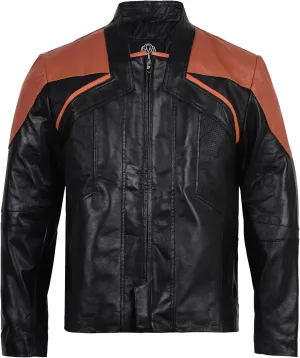 Perforated Leather Jacket Picard Costume Cosplay Men's Edition Sheepskin Leather Jacket