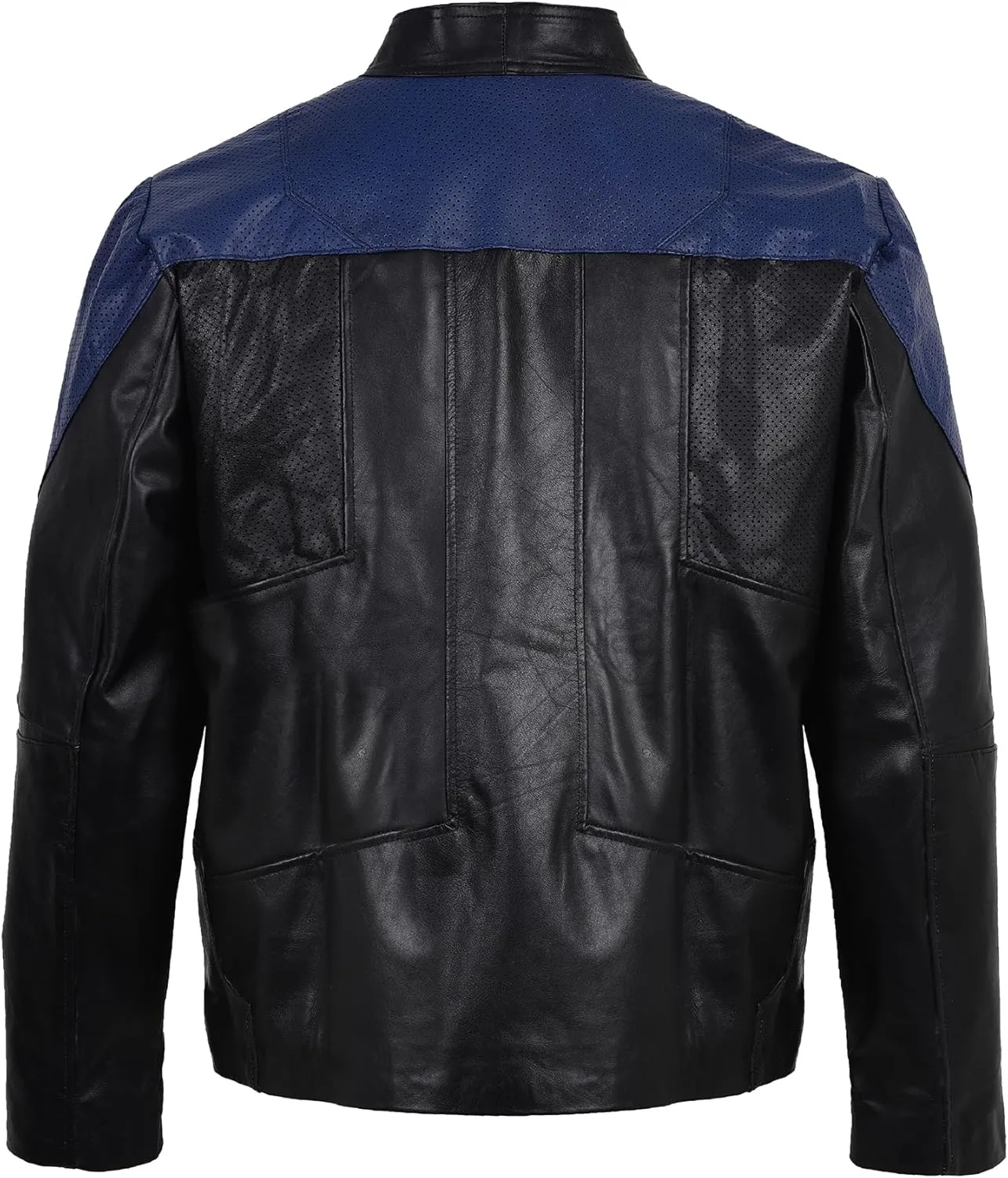 Perforated Leather Jacket Picard Costume Cosplay Men's Edition Sheepskin Leather Jacket