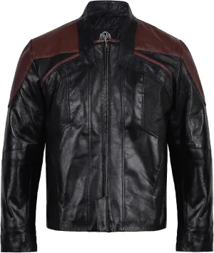 Perforated Leather Jacket Picard Costume Cosplay Men's Edition Sheepskin Leather Jacket