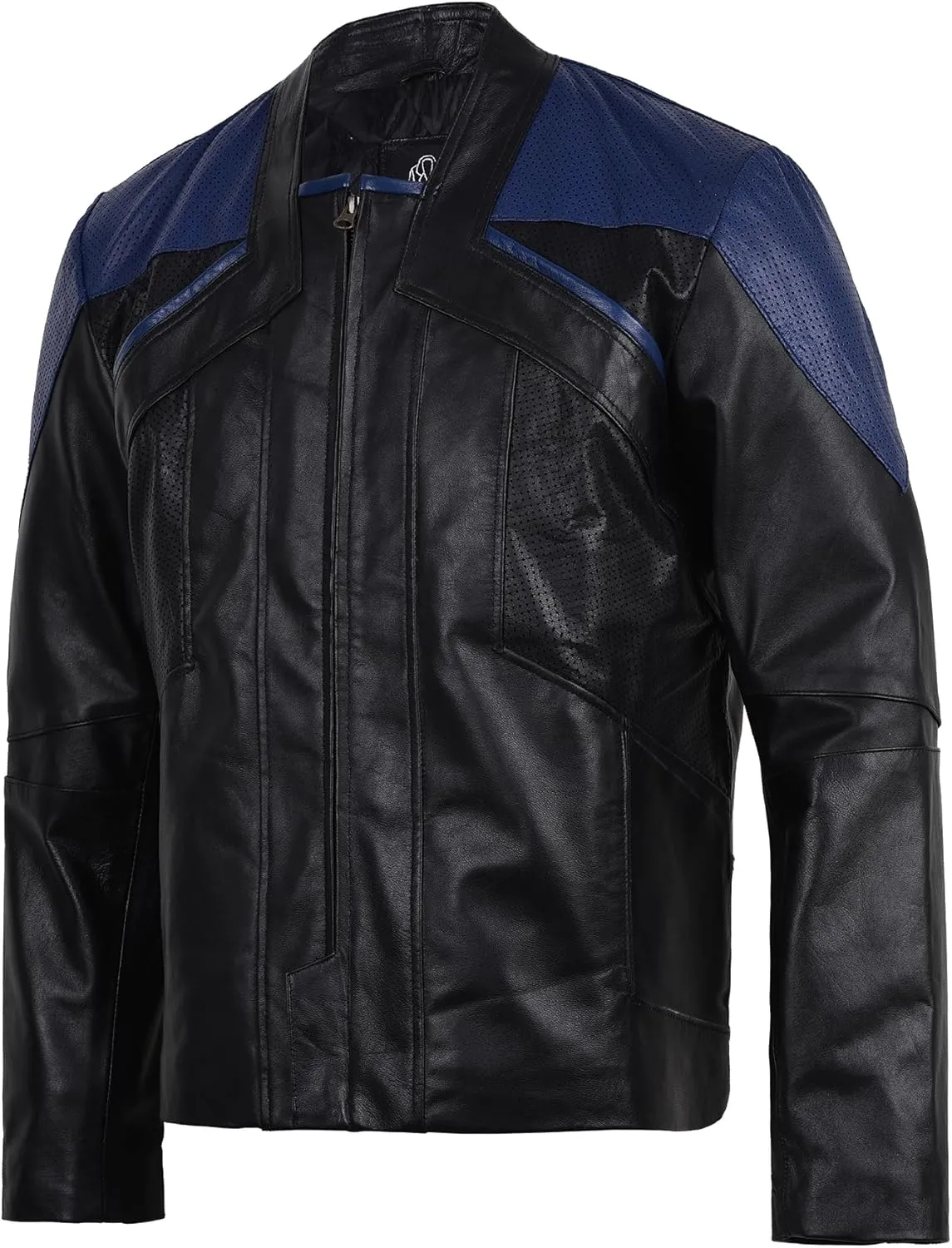 Perforated Leather Jacket Picard Costume Cosplay Men's Edition Sheepskin Leather Jacket