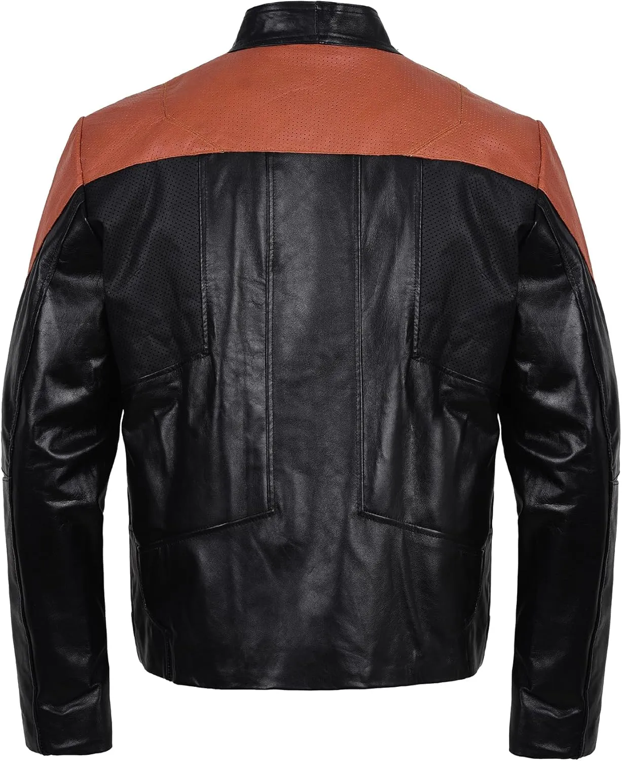 Perforated Leather Jacket Picard Costume Cosplay Men's Edition Sheepskin Leather Jacket