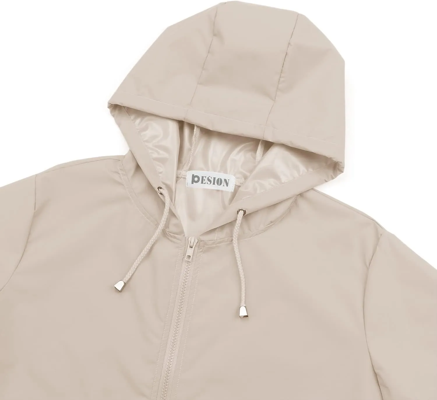 PESION Women's Waterproof Raincoat Lightweight Rain Jacket Hooded Windbreaker with Pocket for Outdoor