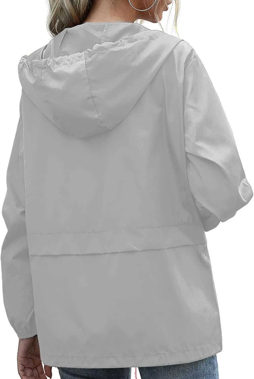 PESION Women's Waterproof Raincoat Lightweight Rain Jacket Hooded Windbreaker with Pocket for Outdoor