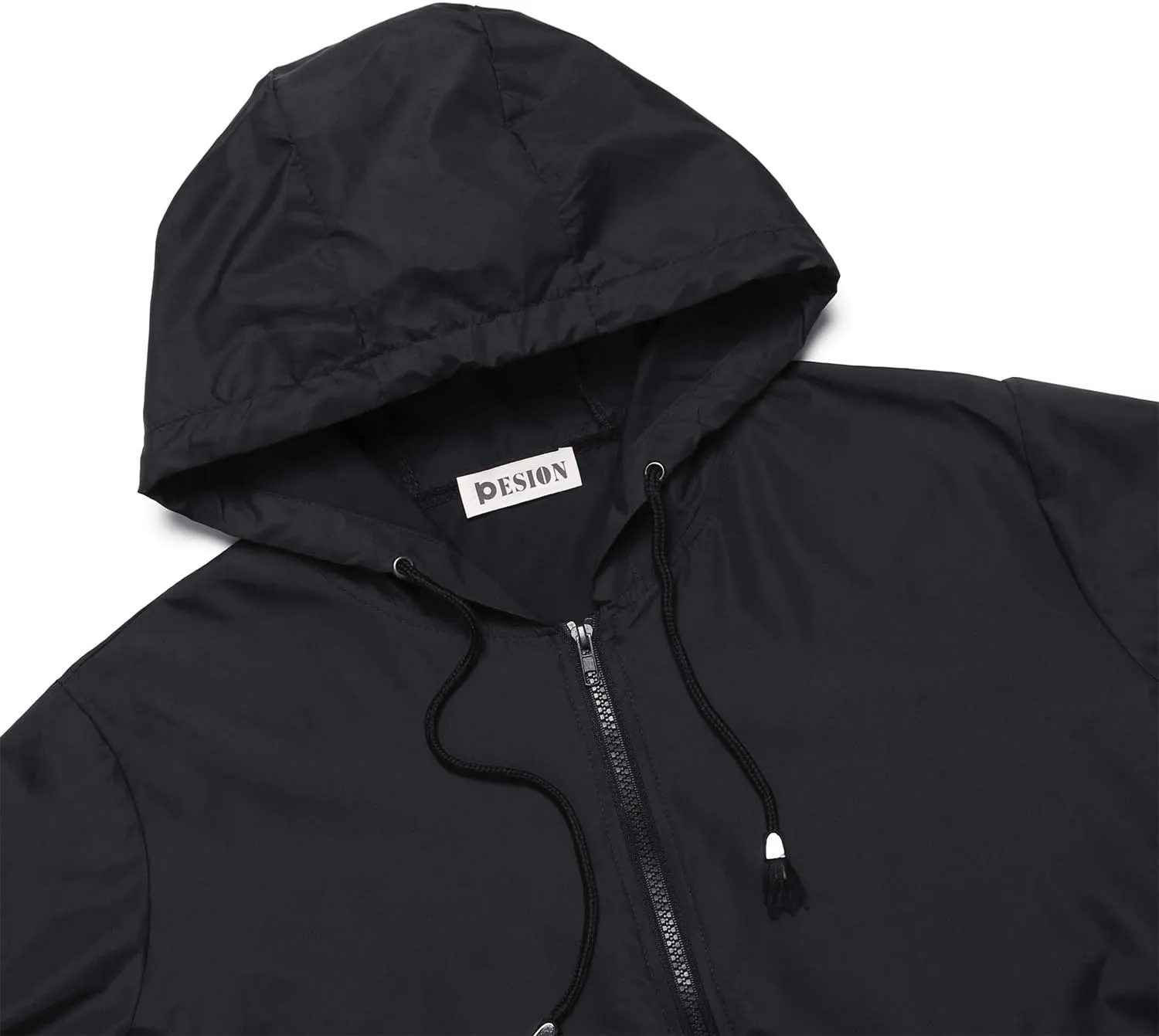PESION Women's Waterproof Raincoat Lightweight Rain Jacket Hooded Windbreaker with Pocket for Outdoor