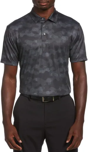PGA TOUR Men's Golf Polo Shirts Short Sleeve Lightweight Performance Moisture Wicking Dry Fit Golf Shirts for Men - Black Medium