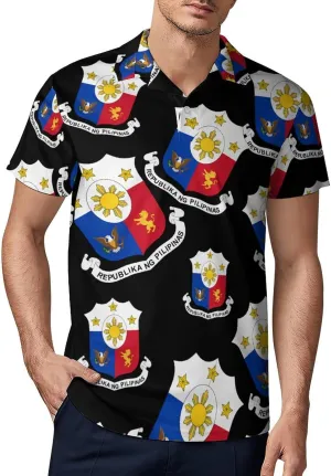 Philippines Filipino National Emblem Men's Polo-Shirt Regular-Fit Short Sleeve Sports Quick Dry Golf Tennis T-Shirt