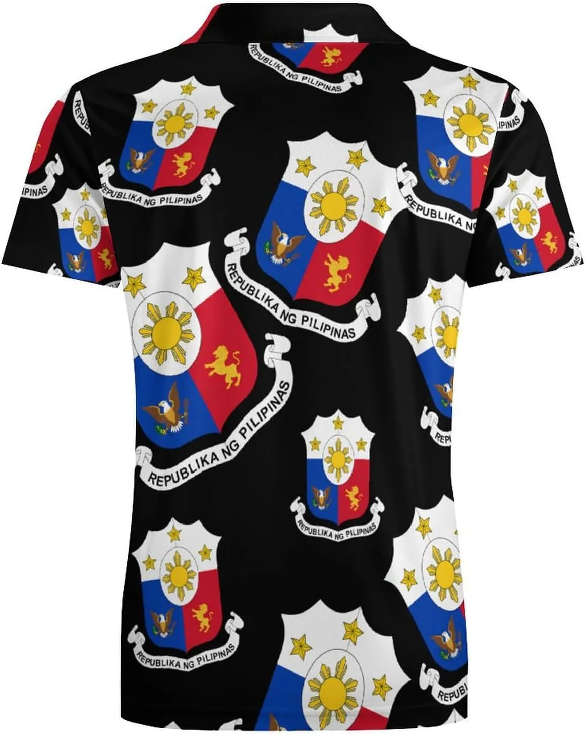 Philippines Filipino National Emblem Men's Polo-Shirt Regular-Fit Short Sleeve Sports Quick Dry Golf Tennis T-Shirt