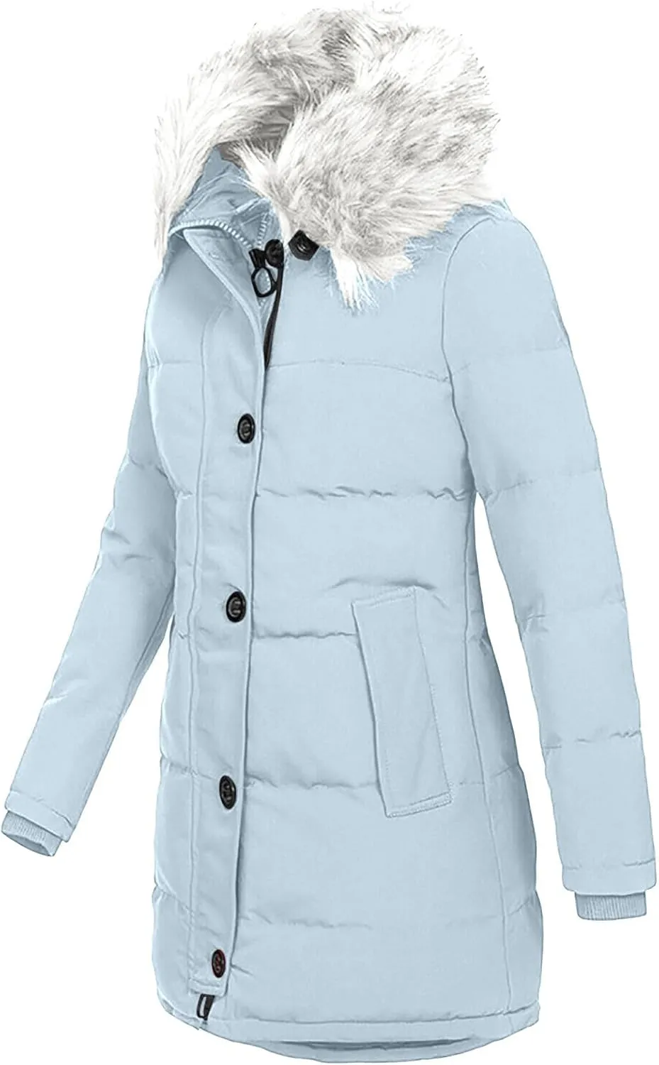 Plus Size Down Jackets for Women Winter Warm Puffer Padded Parka Coats Plus Size Outerwear with Faux Fur Hood